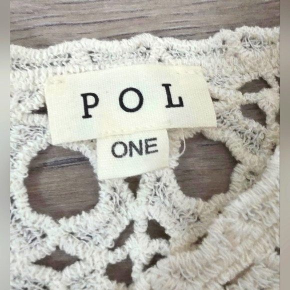 POL Cream Eyelet Oversized 1/2 Sleeve Top One Size - New Without Tag - Picture 4 of 9